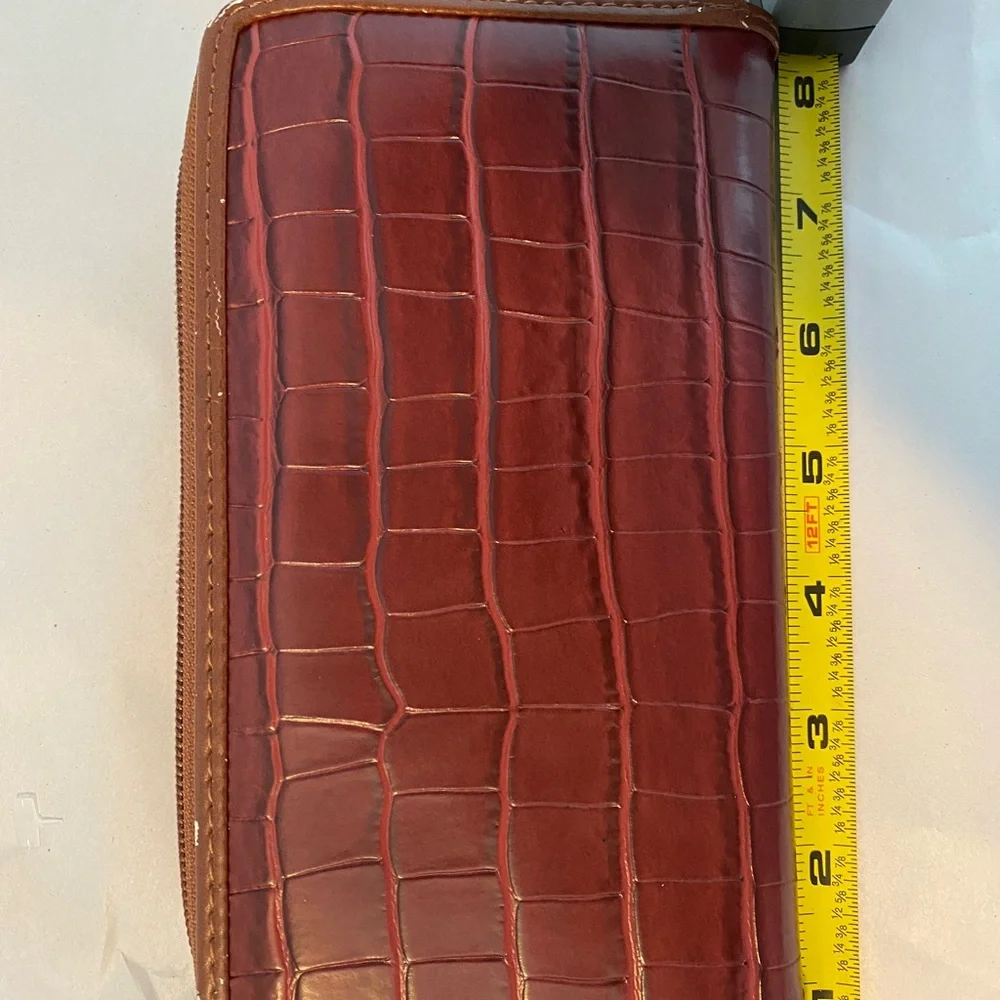 St. John’s Bay wristlet wallet. Croc leather. Gently used condition. - Picture 5 of 8